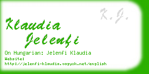 klaudia jelenfi business card